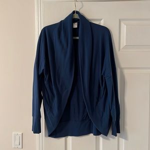 Blue long sleeve open sweater